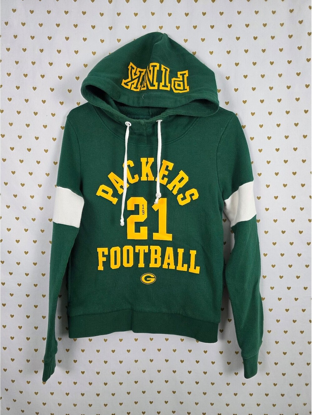 VS PINK Green Bay Packers NFL Hoodie Sweatshirt 21 Football Green M